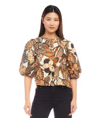 Puff Sleeve Button Front Shirt