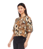 Puff Sleeve Button Front Shirt