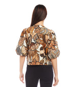 Puff Sleeve Button Front Shirt