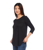 3/4 Sleeve Shirttail Top