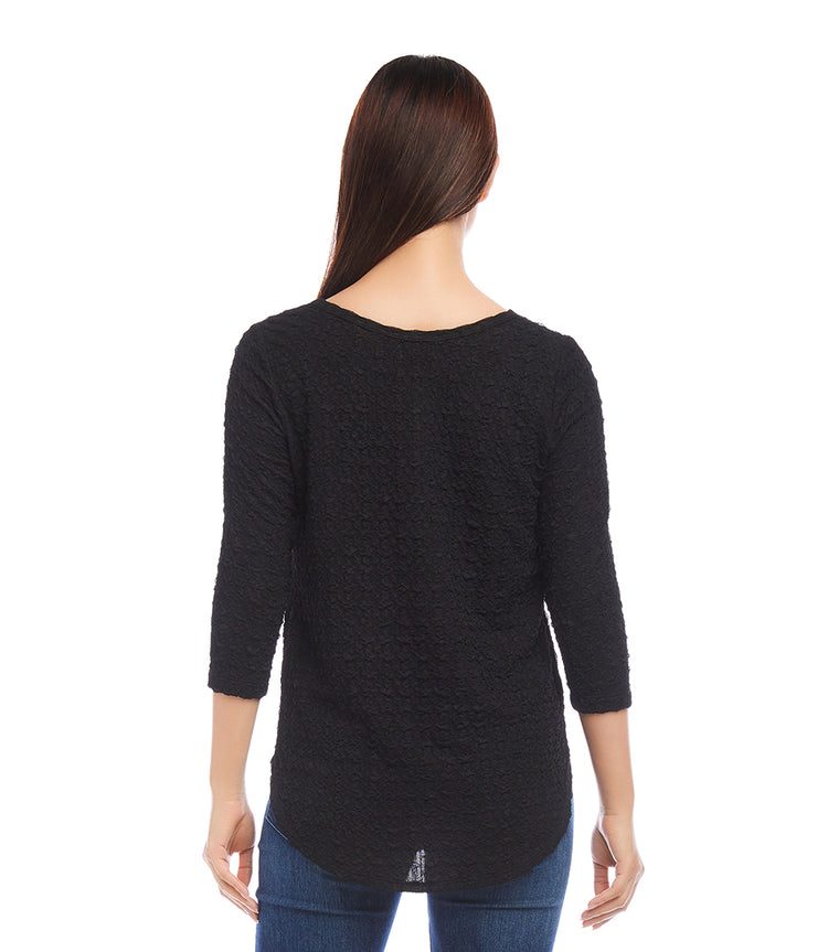 3/4 Sleeve Shirttail Top