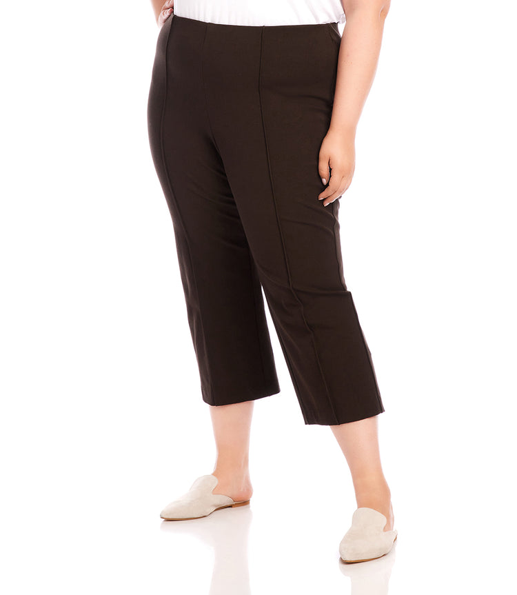 Plus Size Cropped Pintuck Pants