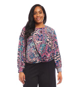 Plus Size Drape Front Top