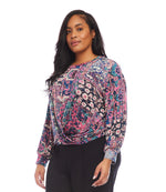 Plus Size Drape Front Top