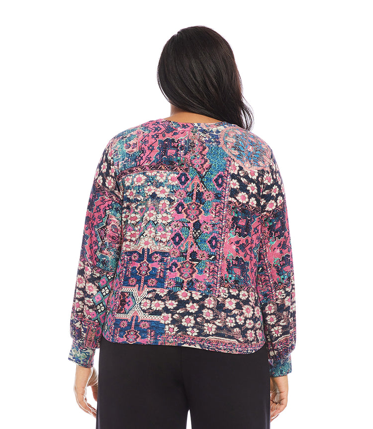 Plus Size Drape Front Top