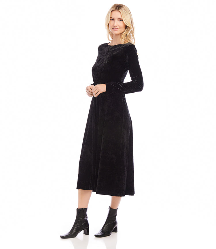 Petite Size Kate Velvet Midi Dress