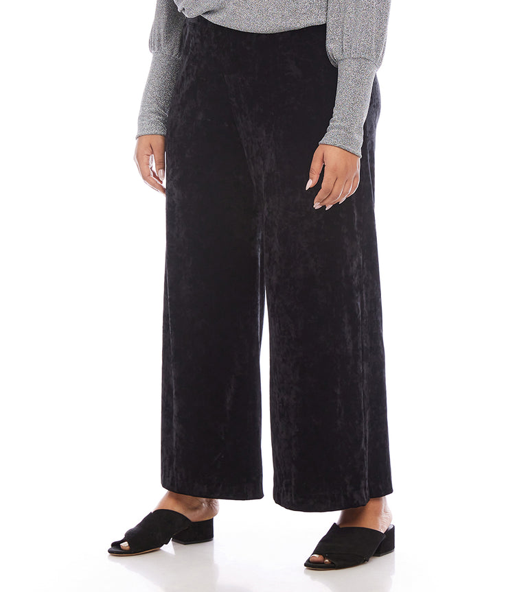 Plus Size Crushed Velvet Pants