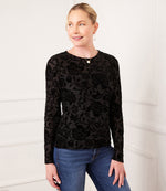 Petite Size Velvet Burnout Top