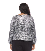 Plus Size Sequin Boatneck Top