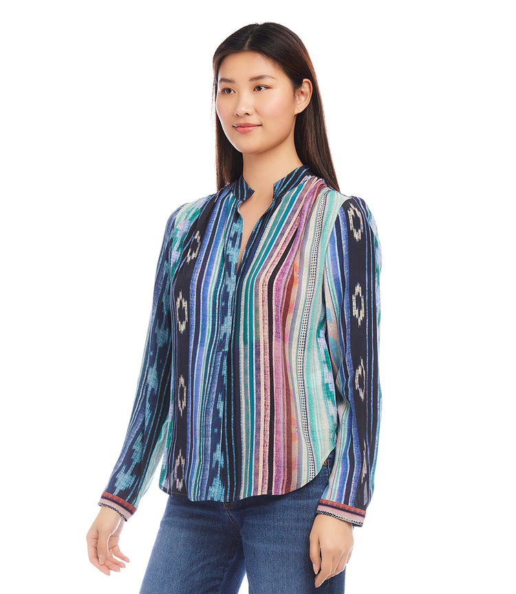 Long Sleeve Placket Top