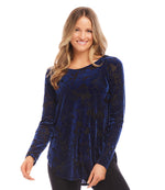 Velvet Burnout Shirttail Top