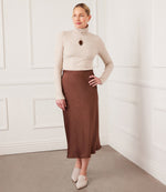 Satin Bias Cut Midi Skirt