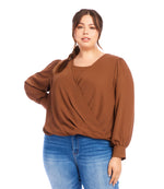 Plus Size Drape Front Top