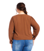 Plus Size Drape Front Top