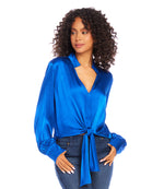 Tie-Front Satin Top