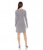 Long Sleeve Shirred Metallic Dress