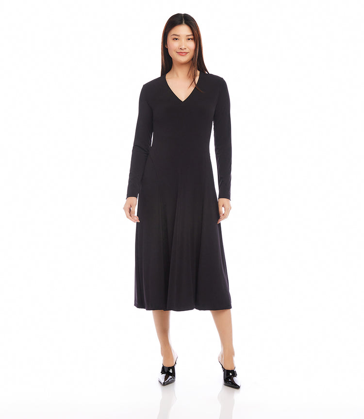 Petite Size Kate V-Neck Midi Travel Dress