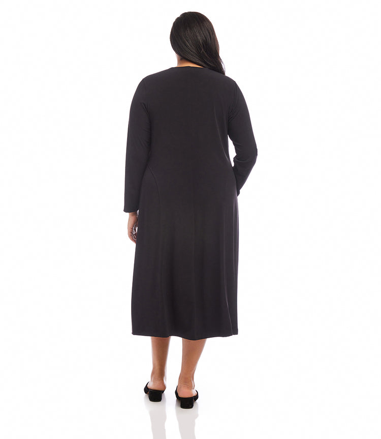 Plus Size Kate V-Neck Midi Travel Dress