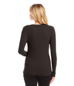 Ribbed Long Sleeve V-neck Top