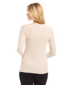 Ribbed Long Sleeve V-neck Top