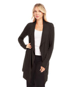 Ribbed Drape Front Cardigan