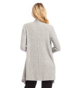 Ribbed Drape Front Cardigan