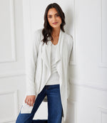 Ribbed Drape Front Cardigan