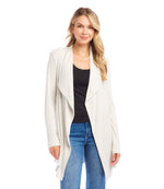 Ribbed Drape Front Cardigan