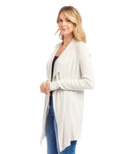 Ribbed Drape Front Cardigan