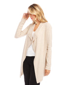 Ribbed Drape Front Cardigan