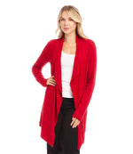 Ribbed Drape Front Cardigan