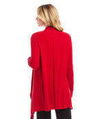 Ribbed Drape Front Cardigan