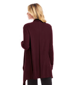 Ribbed Drape Front Cardigan