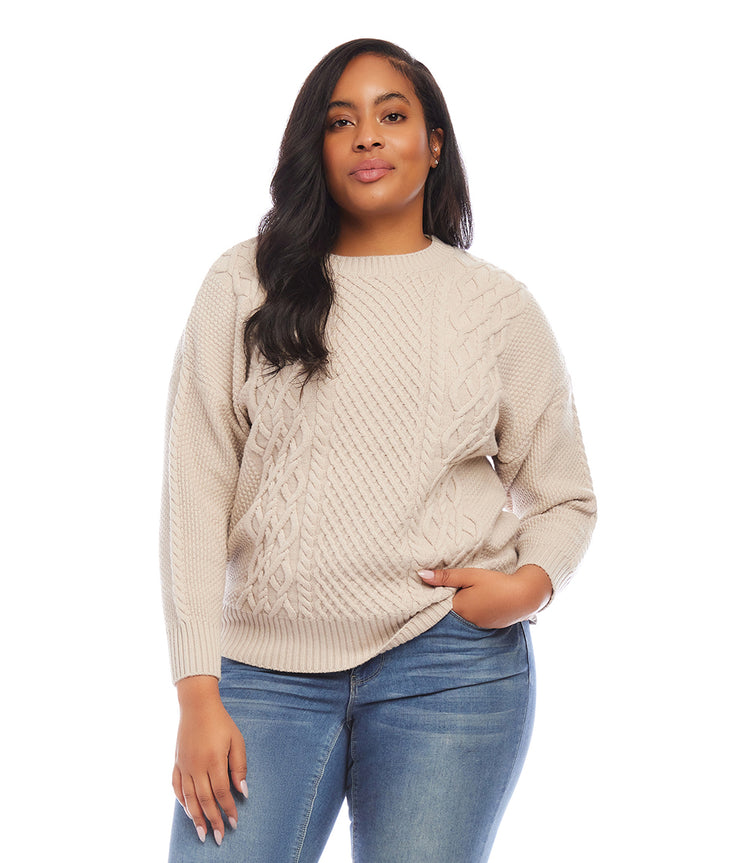 Plus size cable knit sweater hotsell