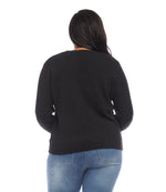 Plus Size Button Sleeve Sweater