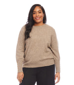 Plus Size Button Sleeve Sweater