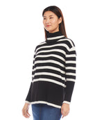 Stripe Turtleneck Sweater