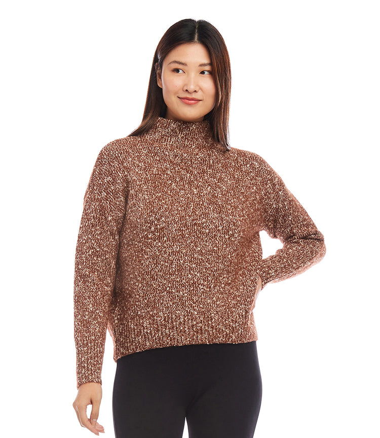 Marled Mock Neck Sweater