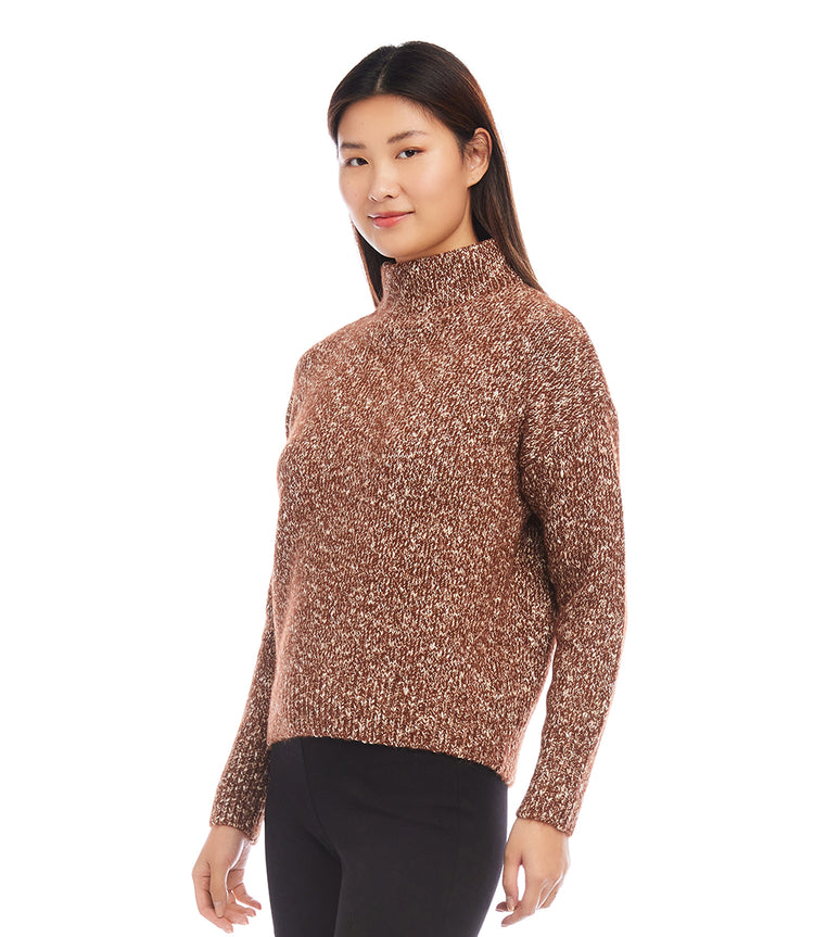 Marled Mock Neck Sweater