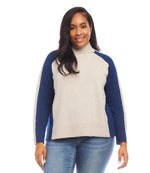 Plus Size Colorblock Sweater