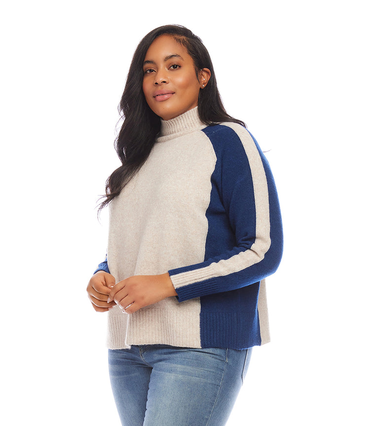 Plus Size Colorblock Sweater