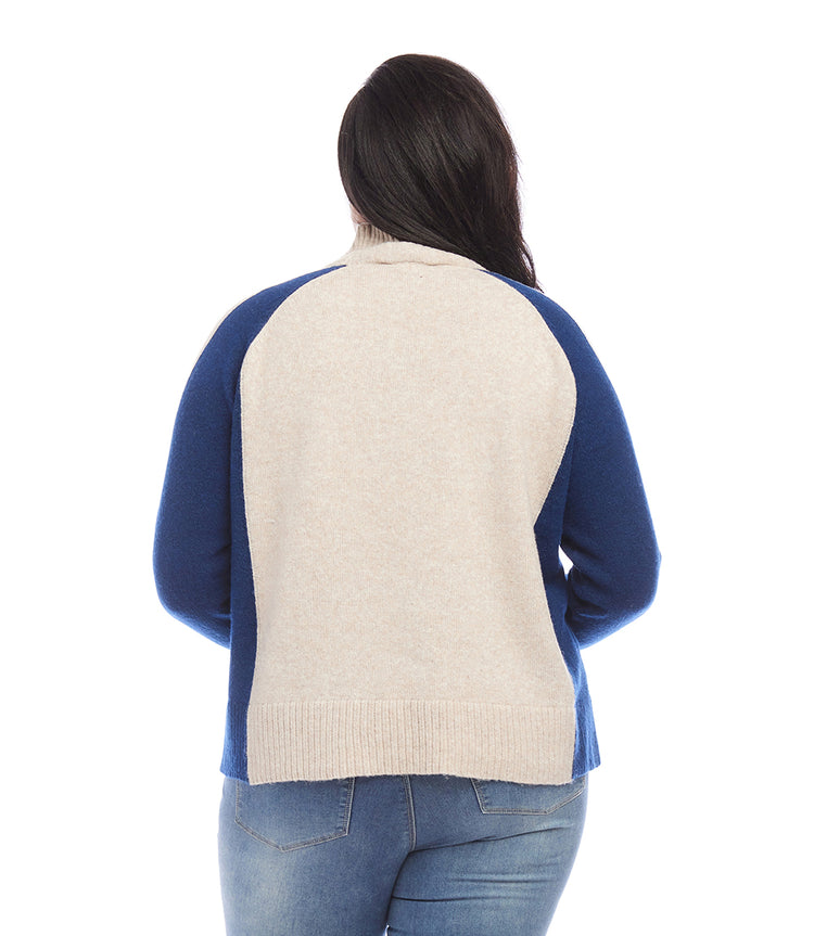 Plus Size Colorblock Sweater