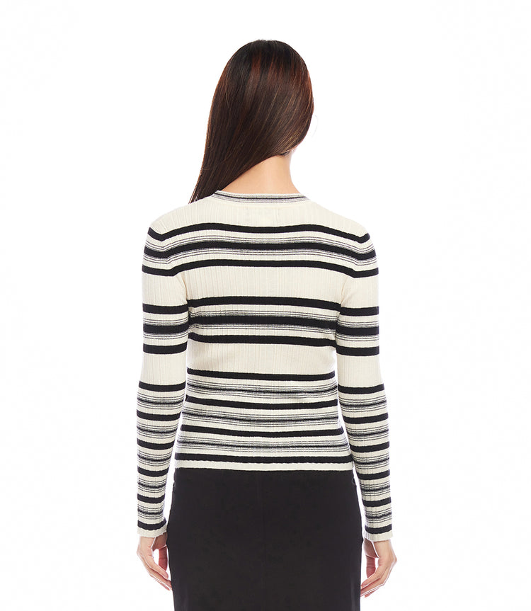 Stripe Ribbed Sweater Top