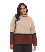 Plus Size Colorblock Sweater