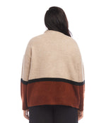 Plus Size Colorblock Sweater