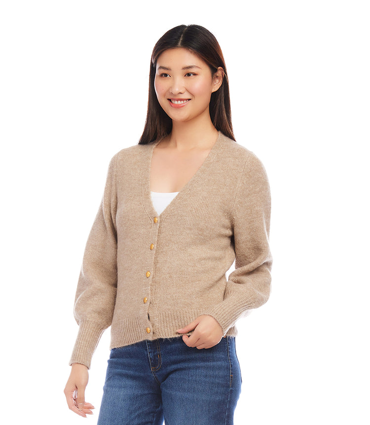 Petite Size Button Up Cardigan Sweater