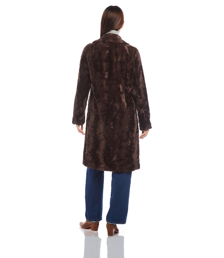 Brown Faux Fur Coat Karen Kane