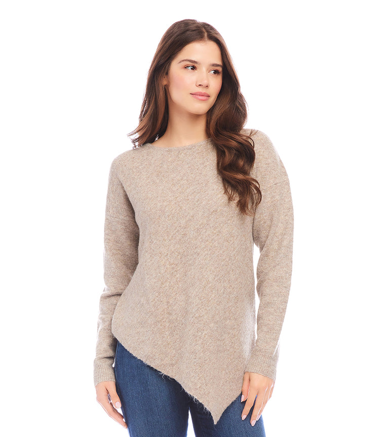 Petite Size Asymmetric Hem Sweater