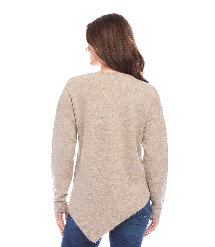 Petite Size Asymmetric Hem Sweater