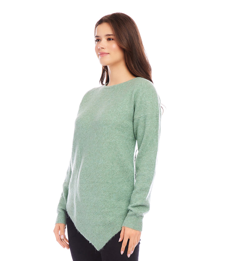 Petite Size Asymmetric Hem Sweater